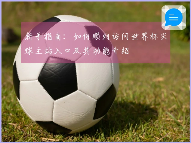 新手指南:如何顺利访问世界杯买球主站入口及其功能介绍